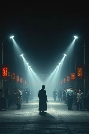 狐狸邮差画面，背着邮包的狐狸走过枫叶铺满的小路