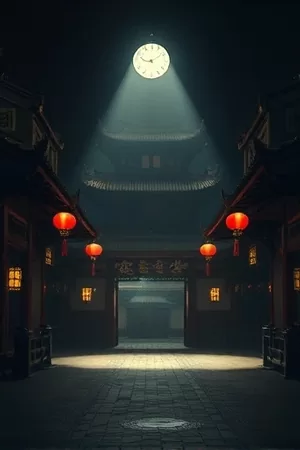 山雀与铁匠画面，铁匠铺门口的铁砧上停着一只山雀