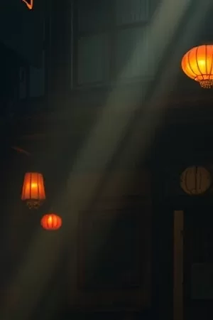 半盏春茶剧照，老茶馆八仙桌上半盏青瓷茶杯，窗外竹影在杯沿摇晃